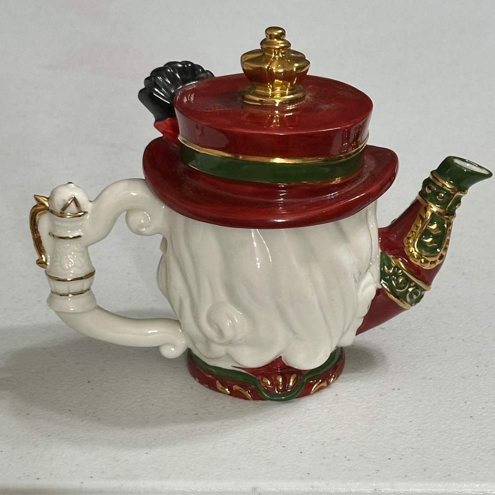 Bavarian Claus Santa Figural Ceramic Teapot & Mug Set Christmas Seasonal Decor - Picture 7 of 9